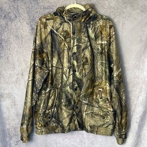 Remington Realtree AP Camo Hunting Jacket Mens XL Hooded Full Zip Snap Outdoor